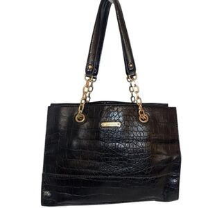 Anne Klein Black Croc-Embossed Women's Bag Made with High Quality Materials